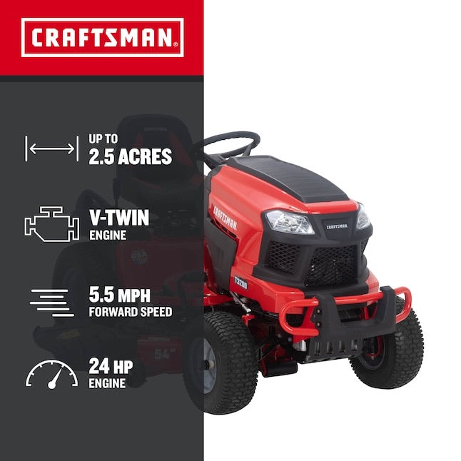 Craftsman T3200 Turn Tight 24 HP 54-Inch Hydrostatic Lawn Tractor with Kohler 7000 V-Twin and 5-Inch Turn Radius
